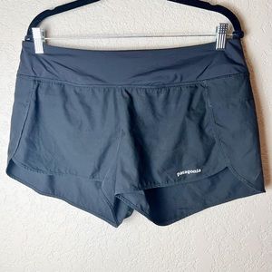 Patagonia black strider lined running shorts